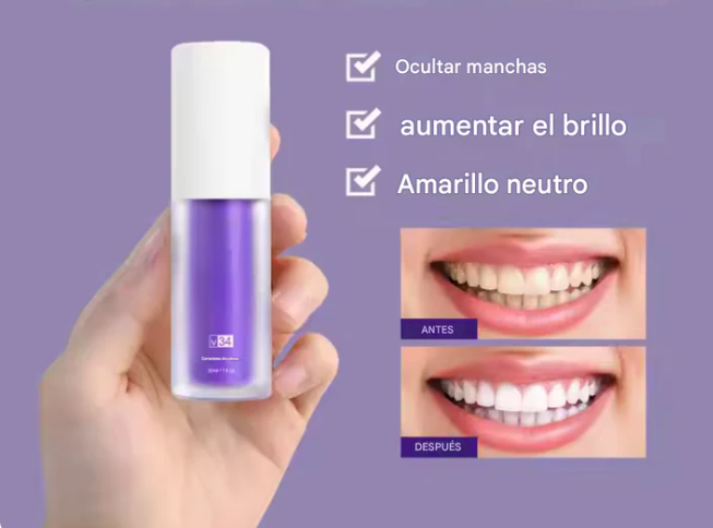Blanqueador Dental Morada V34 ¨Dientes BlancoExpress¨ + Irrigador Dental Profesional de REGALO